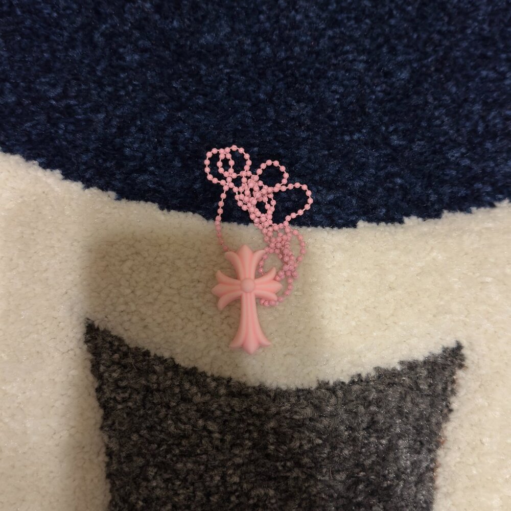 Chrome Hearts Rubber CH Cross Small Necklace Silicone Pink